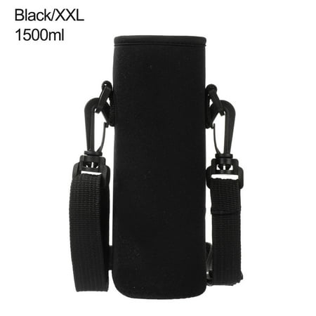 

Useful Insulat Bag Pouch With Strap Cup Sleeve Water Bottle Cover Water Bottle Case Vacuum Cup Sleeve BLACK 1500ML