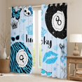 thumbnail image 2 of Erosebridal Silver Ribbon Bowknot Black Out Curtains For Girls Kids,Blue Cartoon Crown Curtains Pack of 2 (42x63 Each), 2 of 7
