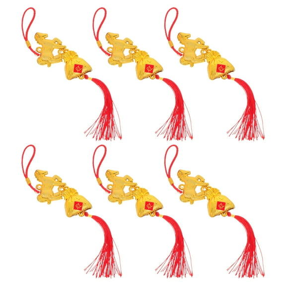 NIAIZEK 6Pcs Year of The Horse Chinese New Year Hanging Ornaments Multi Color Lucky Decorations