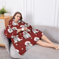 thumbnail image 5 of Oversized Wearable Blanket Hoodie,Pink Bichon Frise Sherpa Blanket Hoodie with Super Pockets,Super Warm Fuzzy Pullover for Women & Men, 5 of 6