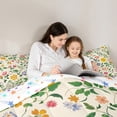 thumbnail image 5 of Homewish Chic Flowers Boy Girl 3 Pieces Queen Comforter Set,Retro Vintage Ultra Soft Bedding Sets,Spring Garden Bedding Comforter Set Breathable,Lightweight Room Decor,Reversible, 5 of 8