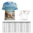 thumbnail image 2 of Beach Seashell Starfish Womens Tops Women's Fashion Casual Short Sleeve Flower Print Round Neck Pullover Top Blouse, 2 of 6