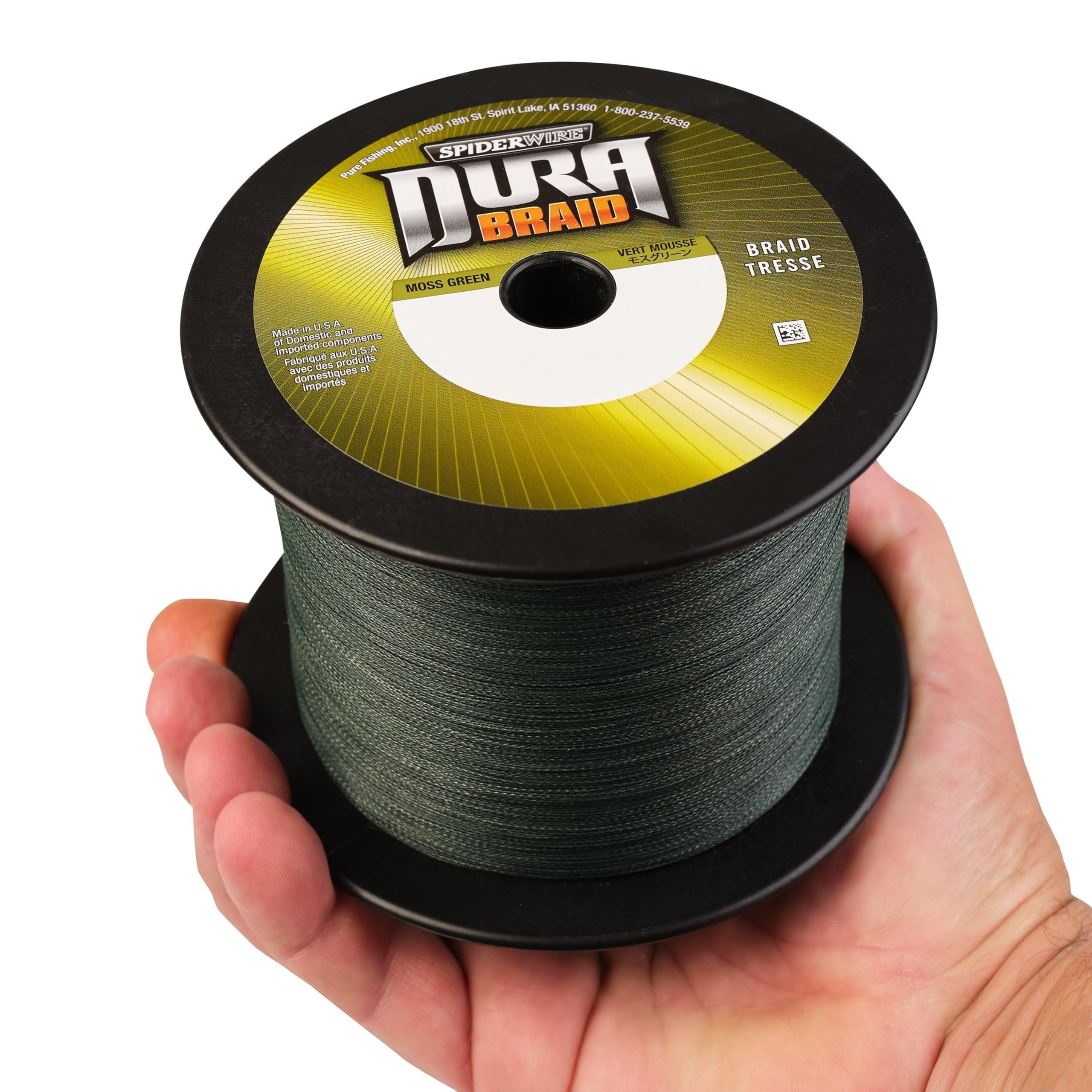 SpiderWire DuraBraid Fishing Line, Moss Green, 50 lb Test Strength, 3000 yd