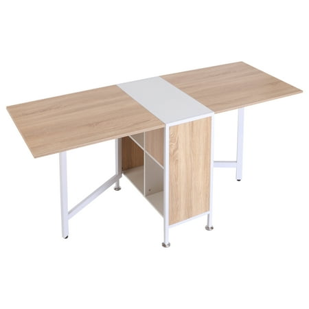 Folding Storage Dining Table Multi Use Drop Study Desk Hideaway Shelves Space Saving Design Oak Canada Folding Storage Dining Table Multi Use, Hideaway Dining Table