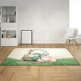 thumbnail image 2 of Easter Egg Dalmatian Bunny Ear Welcome Spring Truck Indoor Rug Dog Lover Carpet Living Bed Room Sofa Home Decor - 12002, 2 of 5
