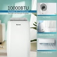 thumbnail image 4 of Costway Ashrae Climatiseur Portatif 10 000 BTU Refroidisseur d'Air avec Télécommande, 4 of 10