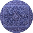 thumbnail image 1 of Ahgly Company Indoor Round Medallion Blue Traditional Area Rugs, 8' Round, 1 of 4