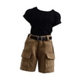thumbnail image 4 of Figuras de acción masculinas, conjunto de pantalones cortos, accesorios de cosplay, camiseta, cinturón de cuero para Hebilla redonda, 4 of 9