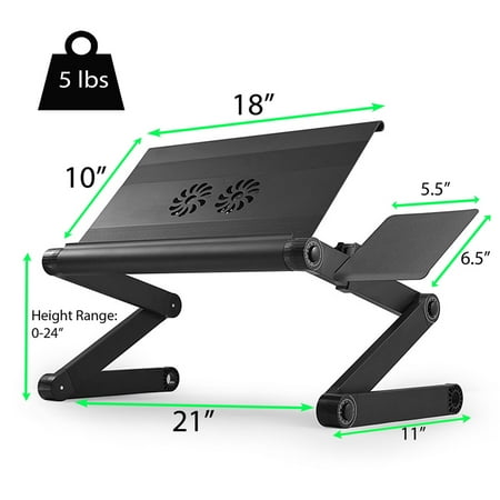 Workez Cool Adjustable Laptop Cooling Stand Lap Desk Tray For