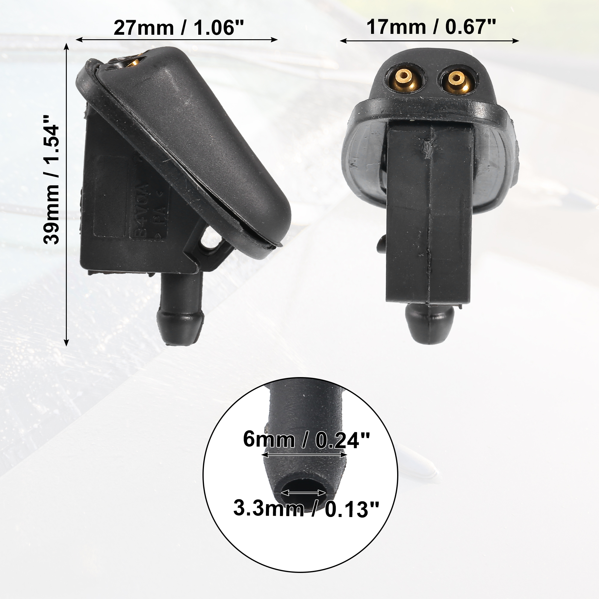 Unique Bargains Wiper Washer Nozzle for Mini Cooper Base S 1.6L L4 2002-2008