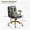 thumbnail image 5 of Ktaxon Office Chair High Back Study Chair PU Leather Adjustable Swivel Vanity Chair with Padded Armrests for Conference and Home Black, 5 of 7