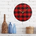 thumbnail image 7 of Dreamtimes Round Digital Clock Red Buffalo Plaid Creative Decorative Quiet Not Ticking Clock,Bedroom Living Room Bathroom Kitchen Office Wall Ornament, 10In, 7 of 7