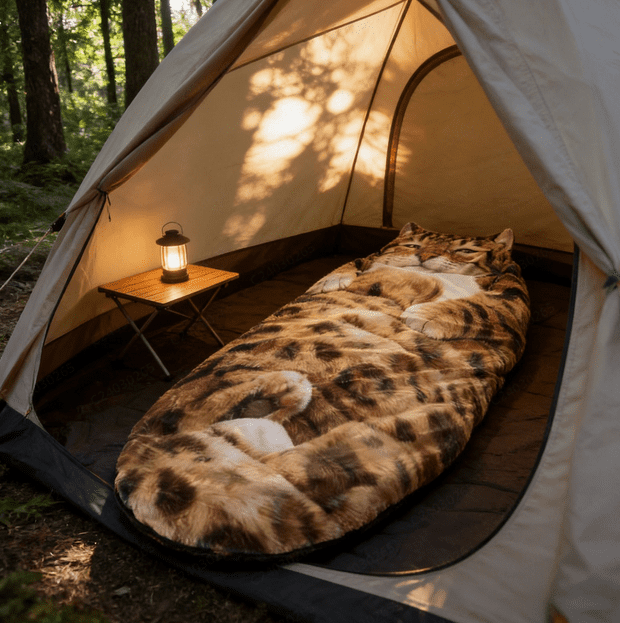 Adult Soft Sleeping Bag – Plush Cat Envelope Sleeping Bag for Camping, Sleepovers & Home Lounging, Washable Warm Blanket 69x31 IN