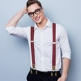 thumbnail image 7 of Buyless Fashion 2 Pack Suspenders For Men - 48" Adjustable Straps 1 1/4" - Y Back With Clips And Buttons, 7 of 7