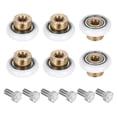 thumbnail image 1 of Rodillos para puertas de ducha Uxcell, diámetro de 23 mm para puertas y cajones, blancos, paquete de 6, 1 of 6