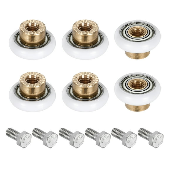 Uxcell Shower Door Rollers, 23mm Diameter for Doors Drawers, White, Pack of 6