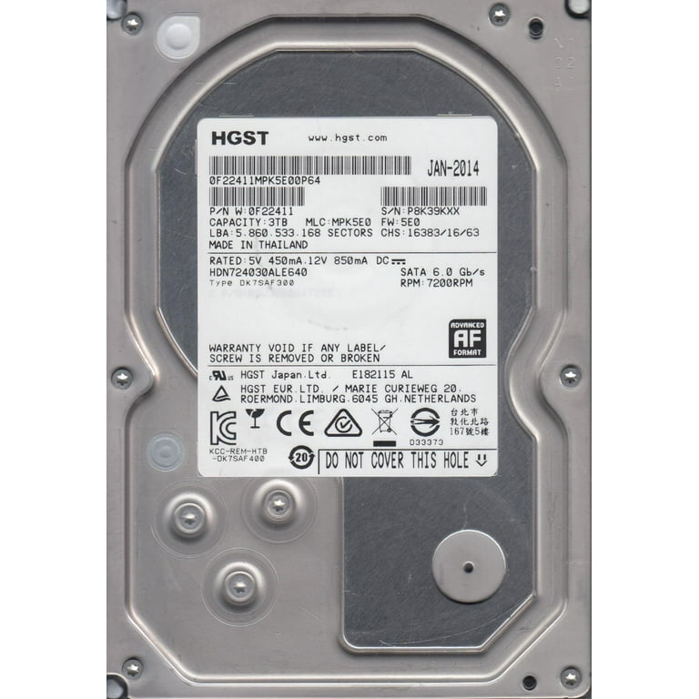 内蔵型ハードディスクドライブ Hitachi/HGST HDN724030ALE640