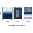 thumbnail image 3 of Blue Canavs Wall Art for Living Room Decor 3 Pieces Abstract Blue and White Painting Canvas Print Framed Artwork Set for Bedroom Decor Navy Blue Canvas Wall Decor, Ready to Hang, 12x16 Inch, 3 of 6