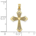 thumbnail image 4 of Avariah 14K Yellow Gold Cut-Out Stripes Cross w/Heart Charm - 19.55mm, 4 of 6