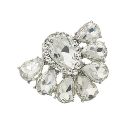 

1pcs Rhinestone Shoe Accessories Brooch Bride Wedding Shoe Decorations Charm Buckle Shoe Clip Shiny Decorative Clips WHITE