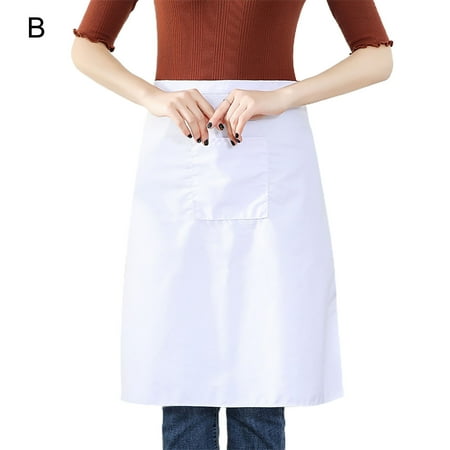 

Kripyery Pure White Unisex Short Half Oversleeves Bib Aprons Kitchen Cooking Supplies