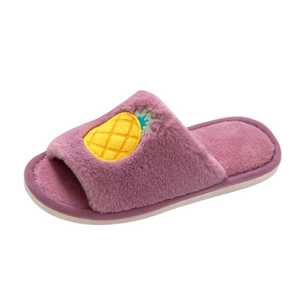 Juosiy Womens Fuzzy Open Toe House Slippers Memory Foam Print Plush Cozy Cute Soft Slides Shoes