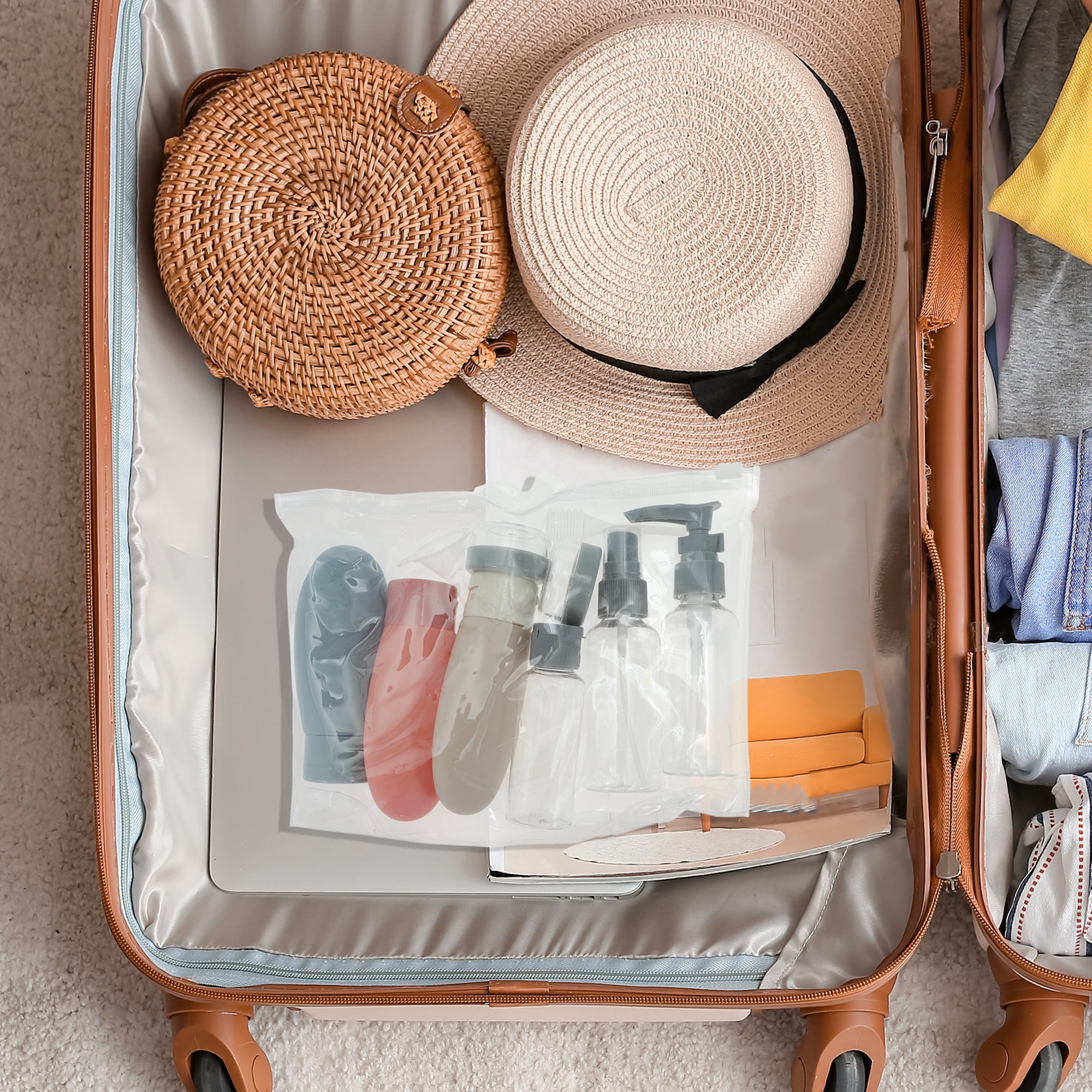 Unique Bargains Travel Container Set of 11 Pcs Gray, Beige, Pink, Gray Blue