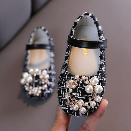 

SweetCandy Girl Fashion Pearl Non - Slip Soft Soles Bean Shoes Princess Shoes