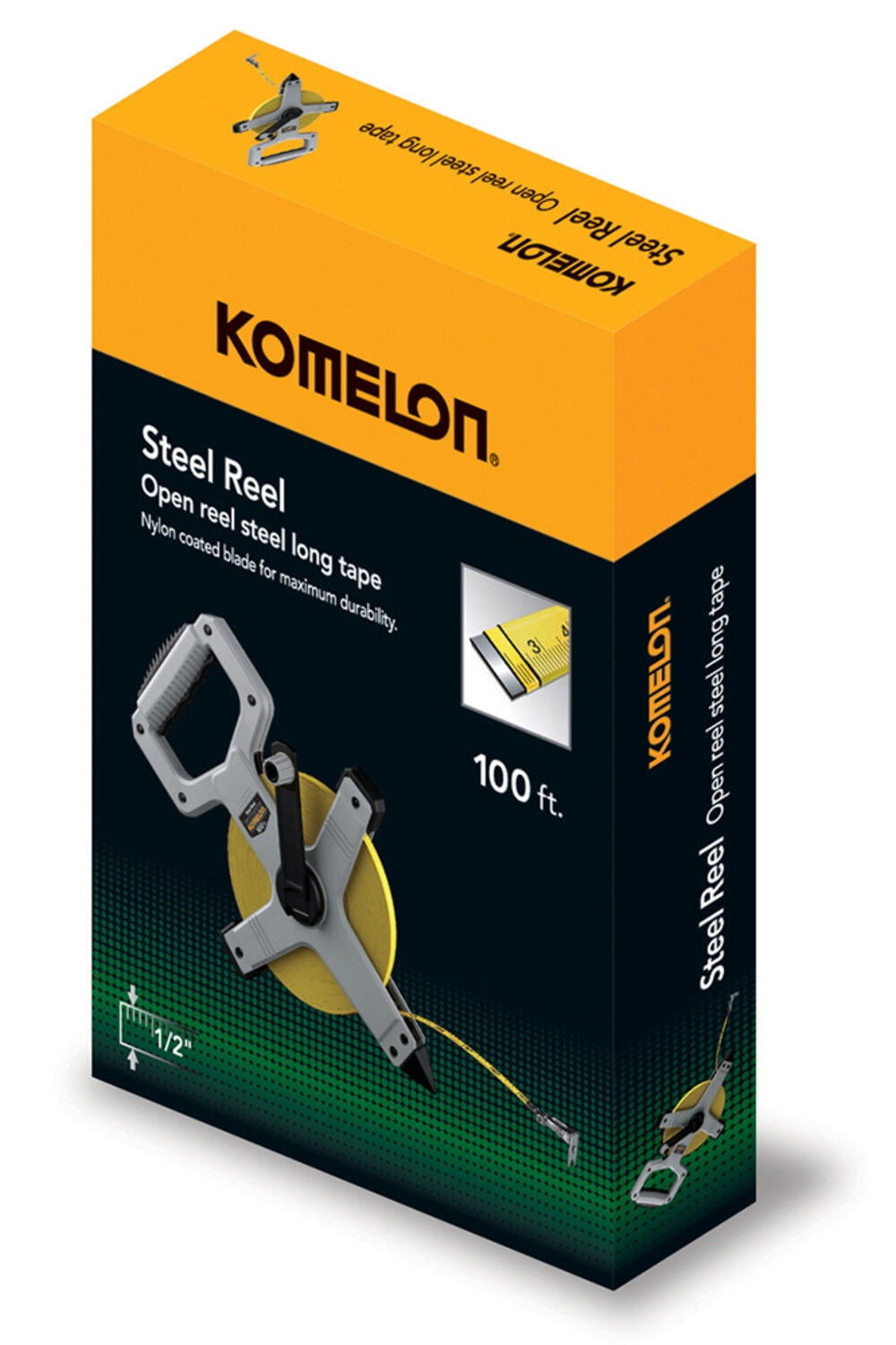 Komelon 100' x 1/2" Open Reel Steel Tape Measure