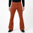 thumbnail image 2 of FRSASU Men's Corduroy Vintage Bell Bottom Pants Flared Pants Slim Outfits for Men Bell Bottom Trousers Orange, 2 of 6