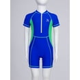 thumbnail image 3 of vastwit Sporty Swimsuits for Boys Girls Short Sleeve Rash Guard One Piece Swimwear Wetsuits Royal Blue 160, 3 of 7