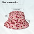 thumbnail image 3 of Yiaed Rose Flowers Print Reflective Stripe Bucket Hat Unisex Funny Outdoor Fisherman Cap Beach Sun Hat, 3 of 5