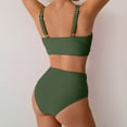 thumbnail image 6 of Linfrsh Women's High Waisted Bikini Sets Sexy Two Piece Swimsuits Color Block Cheeky High Cut Bathing Suits Womens Bikini Set Green,S, 6 of 7