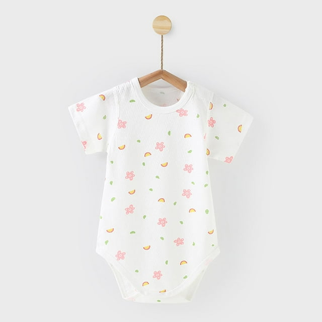 JDQJBZ Barboteuse à Manches Courtes pour Nouveau-Né, Imprimé Ourson, en Coton