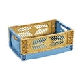 thumbnail image 2 of EGNMCR Storage Containers Desktop Folding Storage Basket Kitchen Household Refrigerator Industrial Style Coffee Corner Sundry Organising Basket Stackable Small Size Plastic Folding Storage Basket, 2 of 6