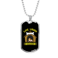 thumbnail image 1 of Live Rire Écorce Vert Os Collier en Acier Inoxydable Ou 18k or Chien Tag 24" Chaîne, 1 of 8