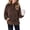 Brown, variant on Girls Hoodie Sherpa Fleece Pullover Hooded Sweatshirt for Girl Button Up Casual Outerwear Coat With Pockets
