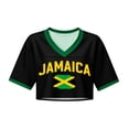 thumbnail image 3 of Soccer Cup 2026 Jersey Crop Tops JAMAICA Soccer with V Neck Short Sleeves Featuring Breathable Fabric for Game Day Parties Tailgating Events Beach Outings Green L, 3 of 5