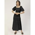 thumbnail image 5 of Moomaya Women Solid Viscose Rayon Casual Skirt, High Waist Smocked Midi Skirt, 5 of 8