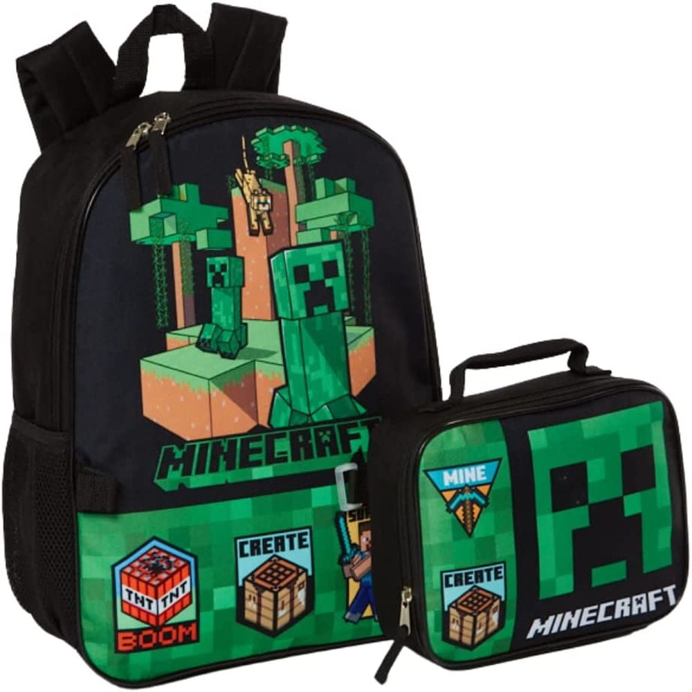 Minecraft Backpack Characters All Over Print 16inch Bag 