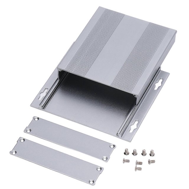 Boîtier de projet en alliage d'aluminium, boîtier d'instruments électroniques gris clair mat, 27 x 131 x 120 mm