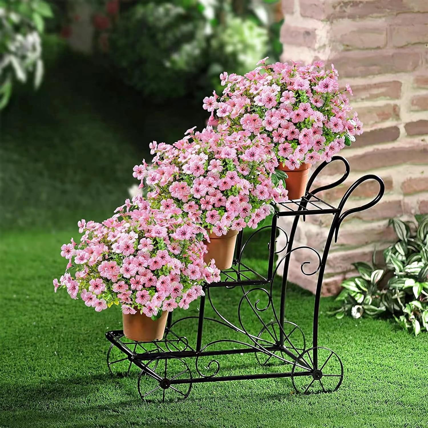 ZOELNIC 12 Bundles Artificial Flowers Fake Flowers Eucalyptus Plants UV Resistant Colorful Silk Plastic Flowers for Home Kitchen Bedroom Wedding Garden Farmhouse Window Box Party Decor
