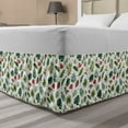 thumbnail image 1 of Garden Art Bed Skirt, Botanical Pattern with Leaves of the Jungle Plants Realistic Natural Elements, Elastic Bedskirt Dust Ruffle Wrap Around for Bedding Decor, 4 Sizes, Multicolor, by Ambesonne, 1 of 2