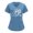 Blue, variant on Summer Plus Size Tank Tops for Women V-neck Solid Color Overalls Partial Positioning Printing Short Sleeve Working Uniform Tops V Neck Tshirt Women on Clearance