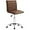 Brown, variant on XiHuaZhaoChen Modern Adjustable Low Back Armless Ribbed Task Office Desk Vanity Swivel Rolling Leather Computer Conference Chair (White)