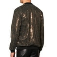 thumbnail image 3 of INSPIRE CHIC Sequin Varsity Jacket for Men's Zip Up Long Sleeves Party Sparkle Jacket, 3 of 4
