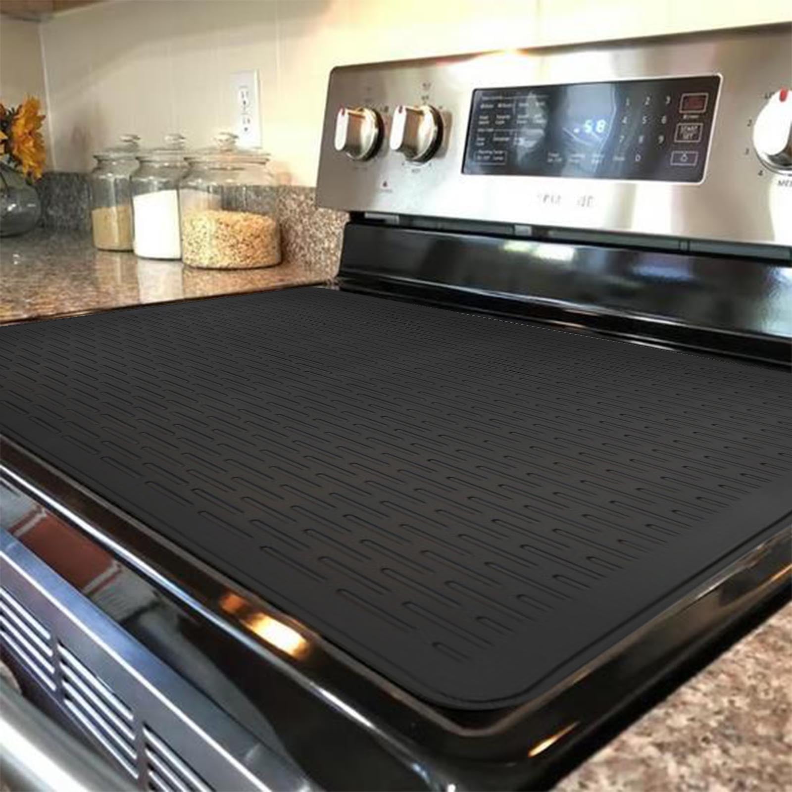 Stove Mat Stove Protection Mat - Heat Insulation Kitchen Countertop Mat, Non-Slip Drainage Mat for Stovetop Protection, Food-Grade Silicone
