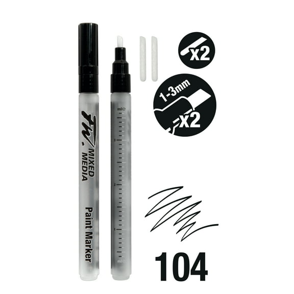 Daler-Rowney FW Empty Marker Set, 2 Small Barrels With 3mm Chisel Nibs