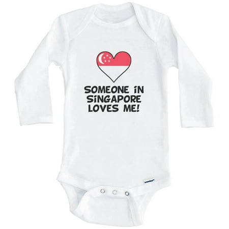 

Someone In Singapore Loves Me Singaporean Flag Heart One Piece Baby Bodysuit (Long Sleeve) 3-6 Months White