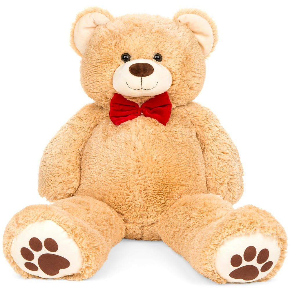 Best Choice Products 38in Giant Soft Plush Teddy Bear Stuffed Animal Toy w/ Bow Tie, Footprints 